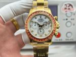 PPM Factory Rolex Daytona 36 Orange Sapphires Bezel 40mm 4130 Movement White Face Watch